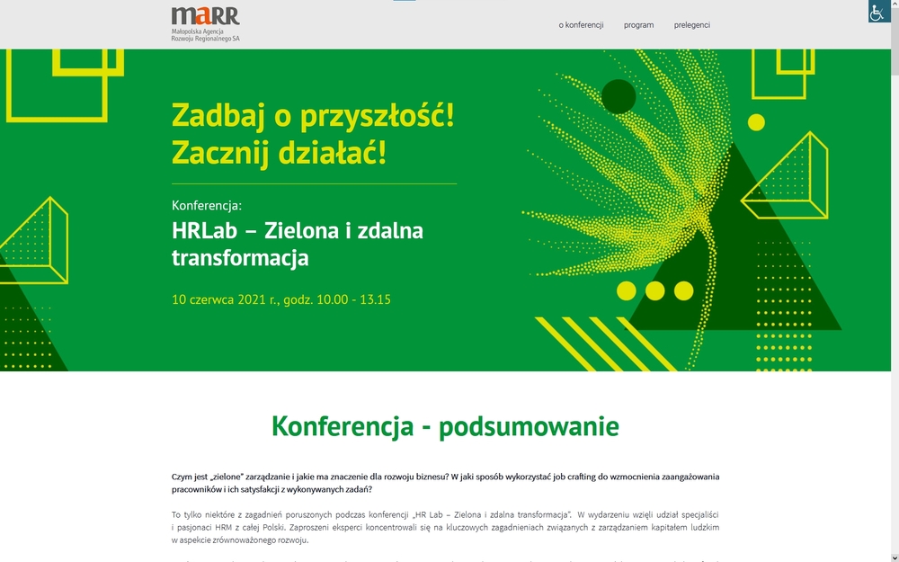 Zrzut z ekranu Konferencja  HRLab - zielona i zdalna transformacja